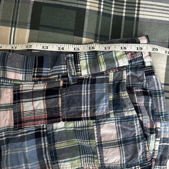 Brooks Brothers Bermuda Shorts Mens 38 Madras Plaid 100% Cotton Patchwork Preppy - Picture 10 of 11
